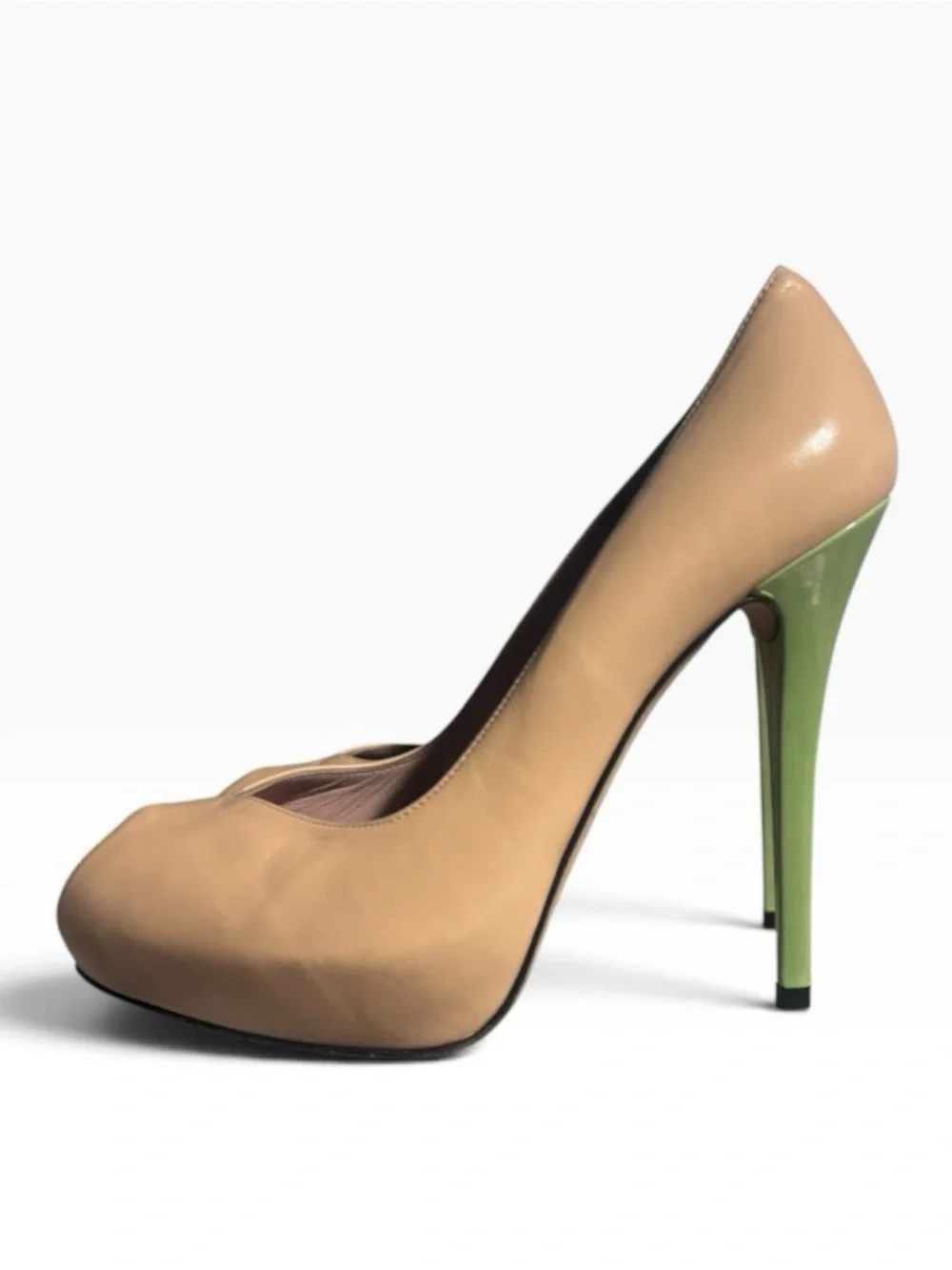 Stuart Weitzman Victoria Leather Colorblock Peep-Toe Platform Stiletto Pumps